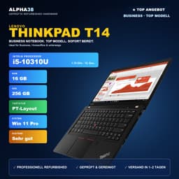 Lenovo ThinkPad T14 14" (16 GB, 256 GB SSD, i5-10310U)