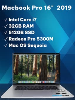 Apple MacBook Pro Intel Core i7 16" (32 GB, 512 GB SSD, Intel Core i7)