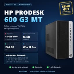 HP ProDesk 600 G3 (16 GB, 240 GB SSD, Intel Core i5-7400)