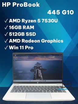 HP ProBook 445 14" (16 GB, 512 GB SSD, Ryzen 5 7530U)
