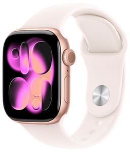 Apple Watch 11 5G Roségold Alu 42mm Sportarmband Blassrosa S/M MF8E4