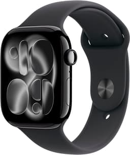 Apple Watch 11 GPS Diamantschwarz Alu 46mm Sportarmband Schwarz M/L MEUX4