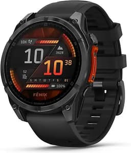 Garmin Fenix 8 51 mm schiefergrau am Silikonarmband schwarz [Wi-Fi]