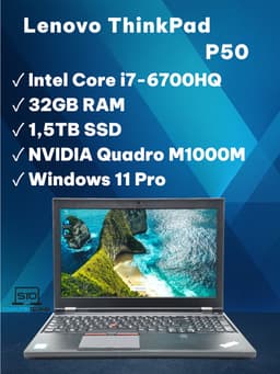 Lenovo ThinkPad P50 (32 GB, 1536 GB SSD, Intel Core i7-6700HQ)