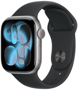 Apple Watch 11 5G Space Grau Alu 46mm Sportarmband Schwarz M/L MFCA4