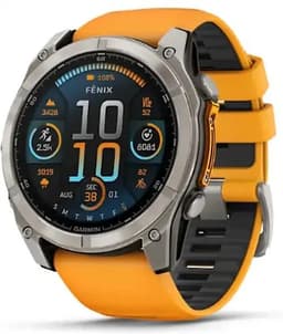 Garmin Fenix 8 51 mm titanium am Silikonarmband spark orange [Wi-Fi