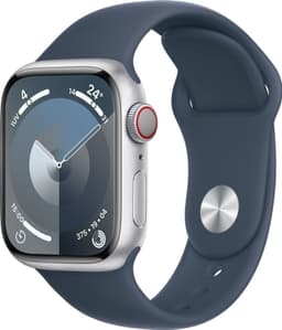 Apple Watch Series 9 GPS Cellular 41mm Alu Smartwatch Silber Sportband Blau