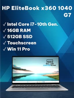 HP EliteBook x360 14" (16 GB, 512 GB SSD, i7-10710U)