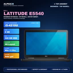 Dell Latitude E5540 15" (8 GB, 500 GB SSD, i5-4210U)